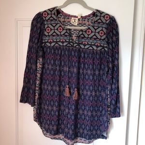 Anthropologie | one september multi print blouse